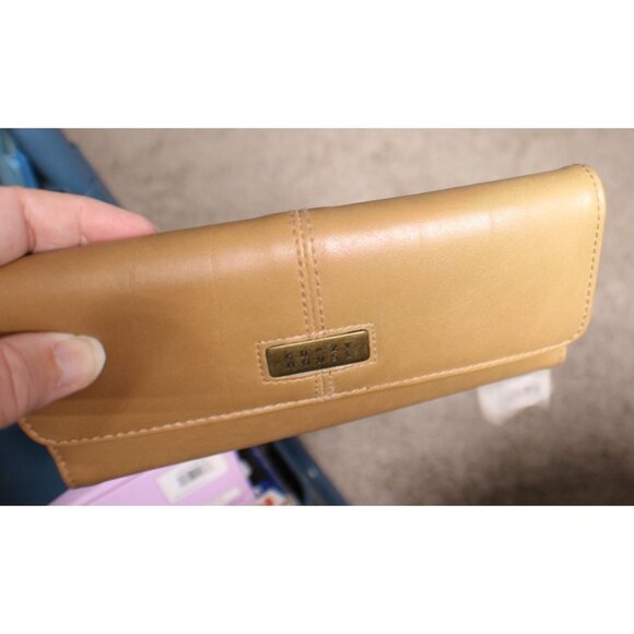 Crazy Horse Liz Claiborne Tan Camel Brown Leather Tri-Fold Wallet Organizer NWT - Picture 10 of 11
